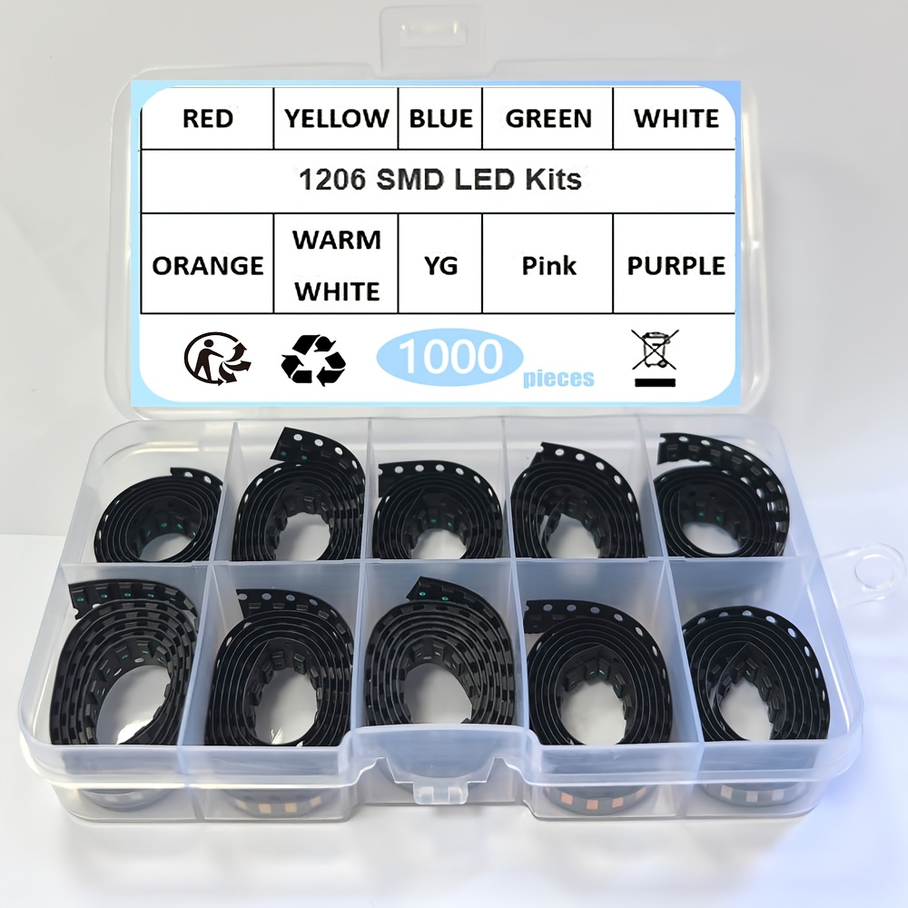 1000 pezzi 1206 SMD LED 10 col - Actinic Blue Led recensione e prezzo